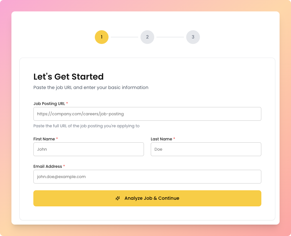 AI Cover Letter Generator by MAJC - Main screenshot showing features and interface