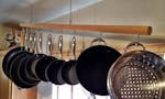 Pine And Stainless Steel Hanging Pot Rack image