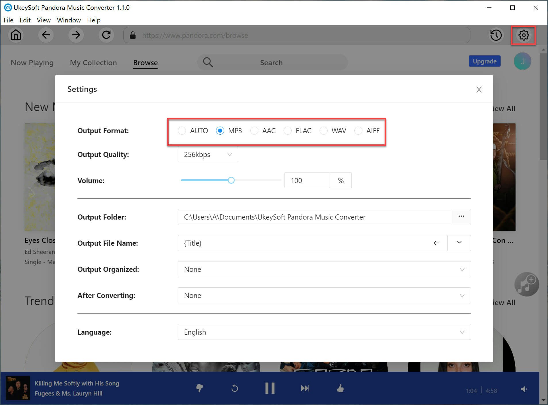 Média Convertisseur de musique Ukeysoft Pandora - Meilleur outil pour convertir la musique pandora en mp3 2
