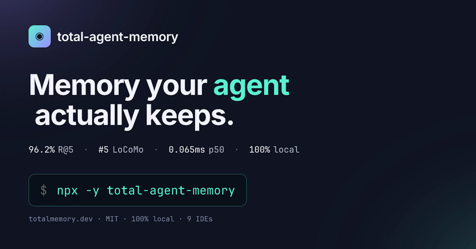 Persistent memory for AI coding agents screenshot 2