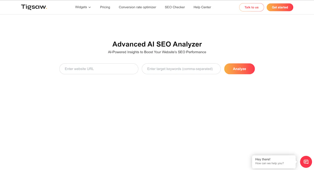 Advanced AI SEO Analyzer - Tigsaw