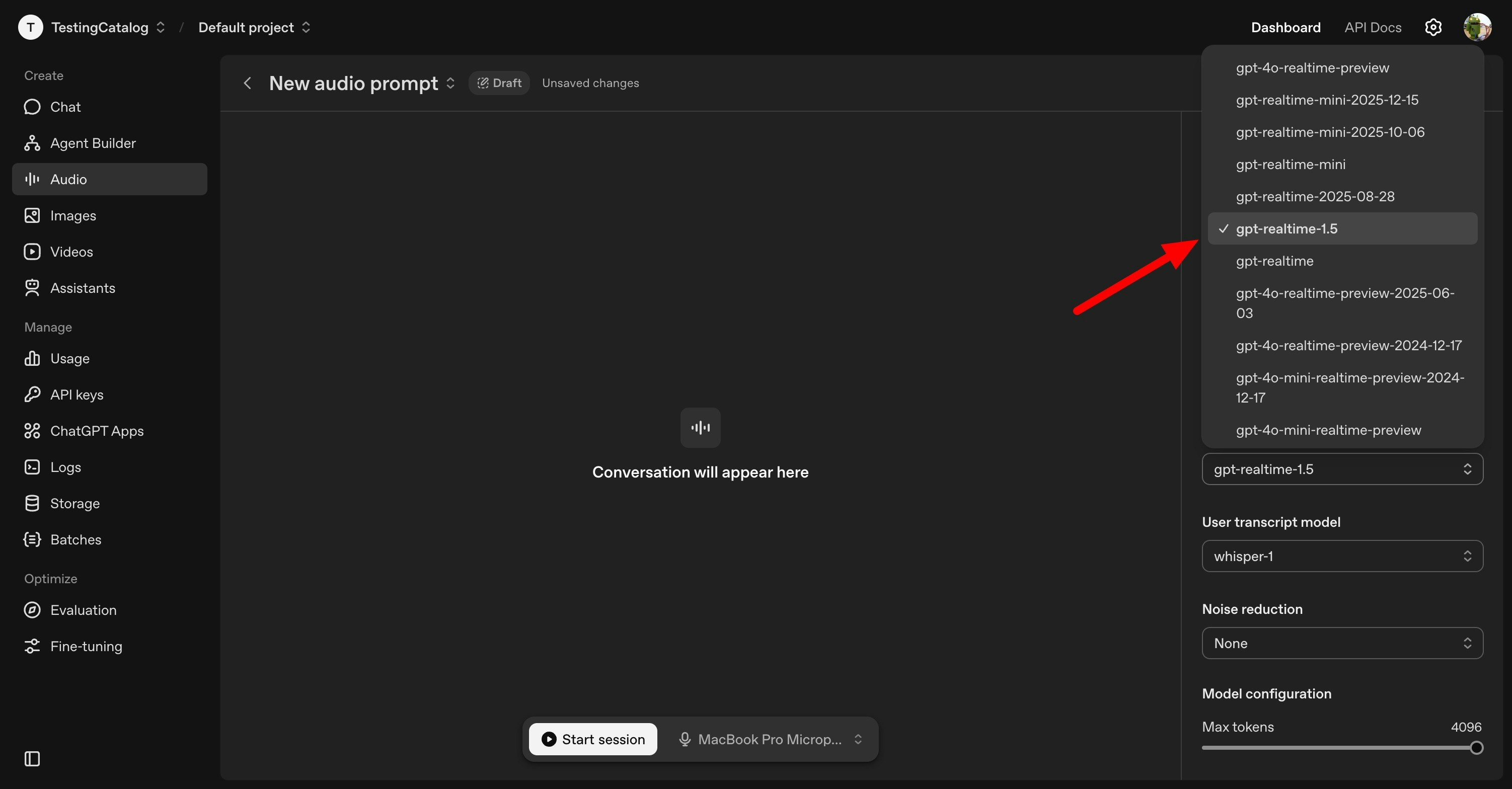 gpt-realtime-1.5 by OpenAI - Main product screenshot demonstrating key features and user interface