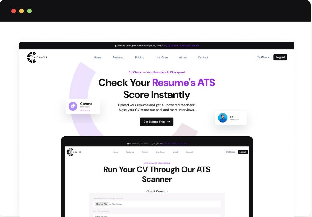 Média CV Chackr - Outil gratuit de curriculum vitae ATS et d'optimisation 1
