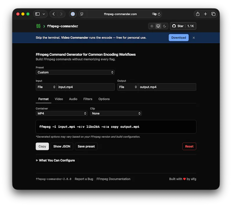 FFmpeg Commander screenshot 1