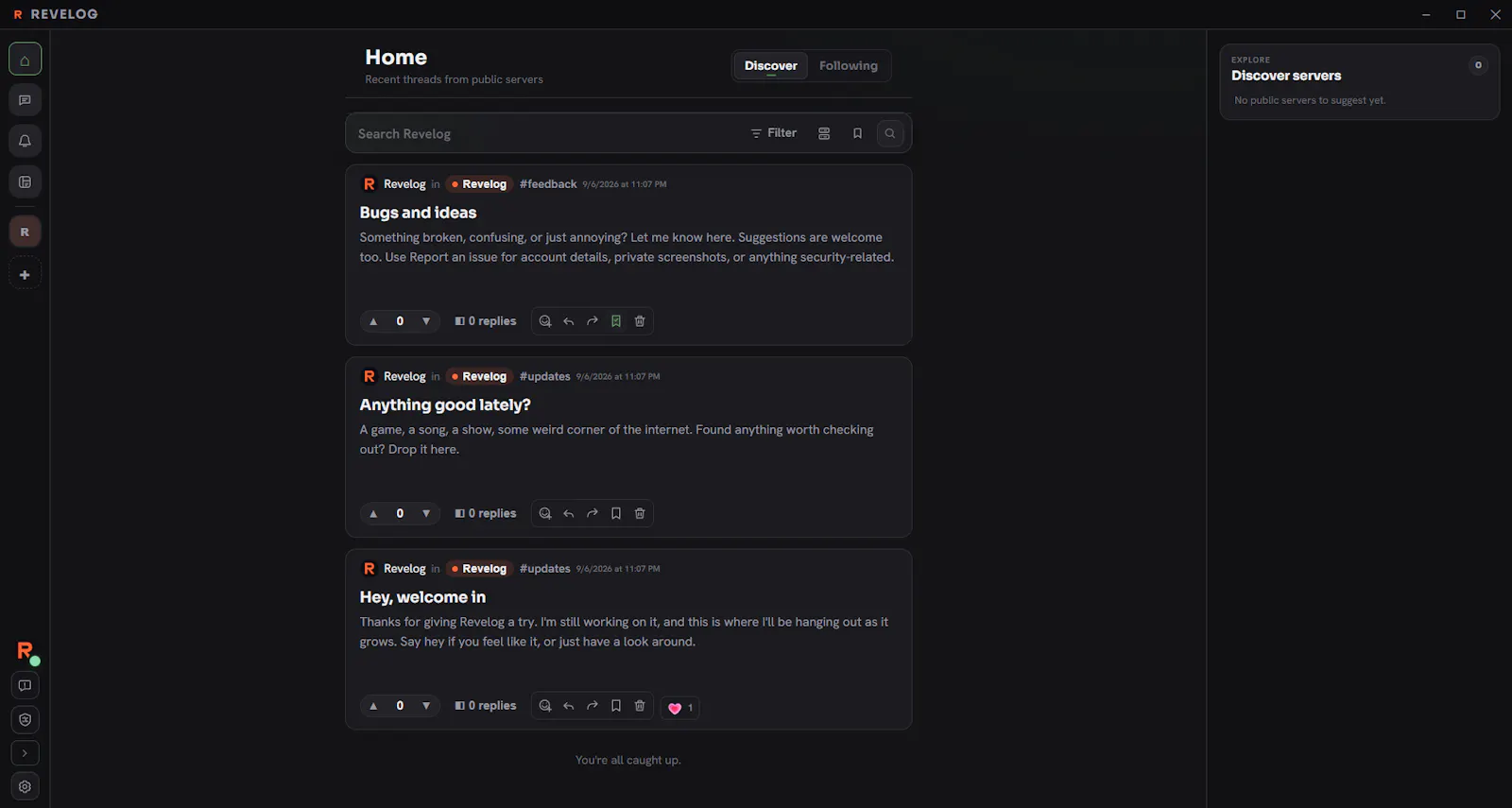 Revelog screenshot 1