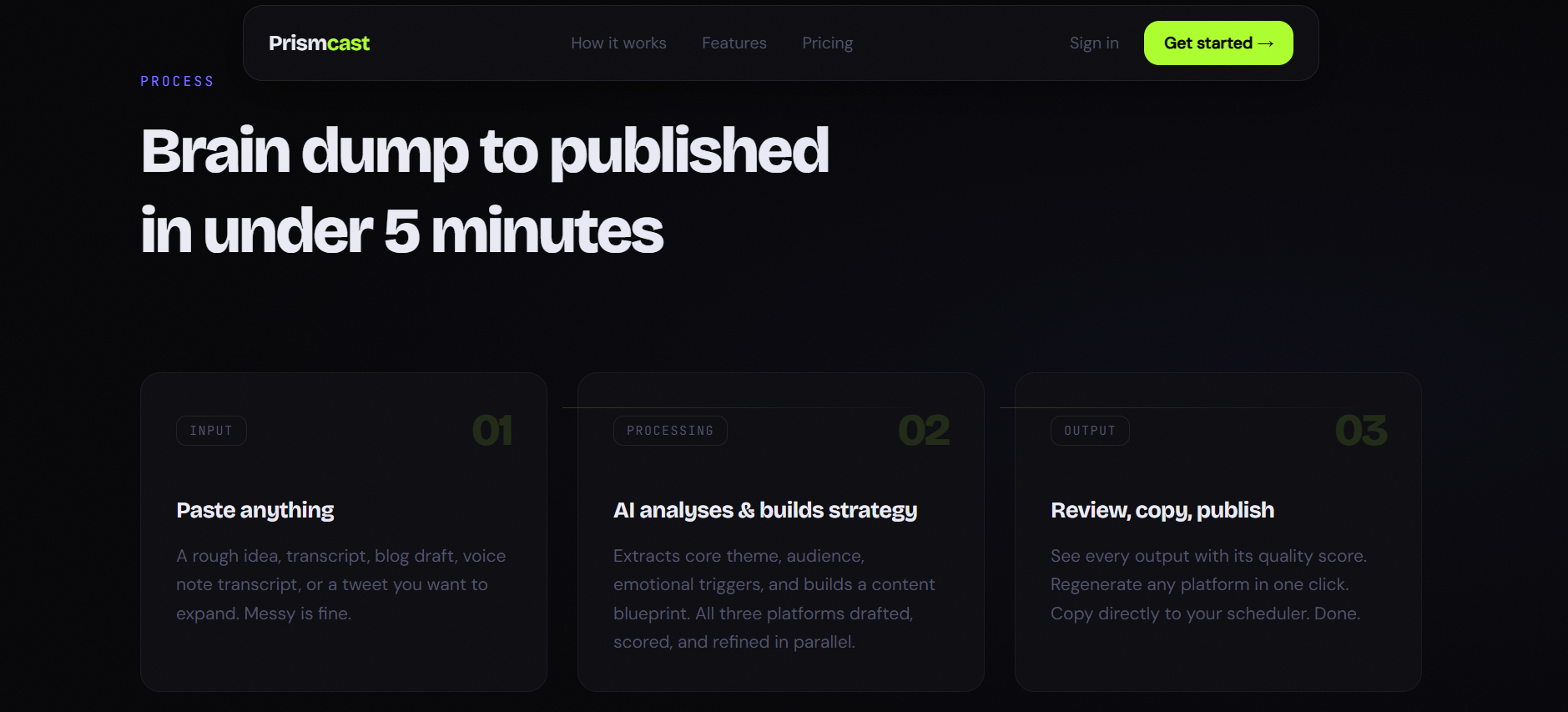 Prismcast — One Idea, Every Platform - Screenshot 3 showing product features and functionality