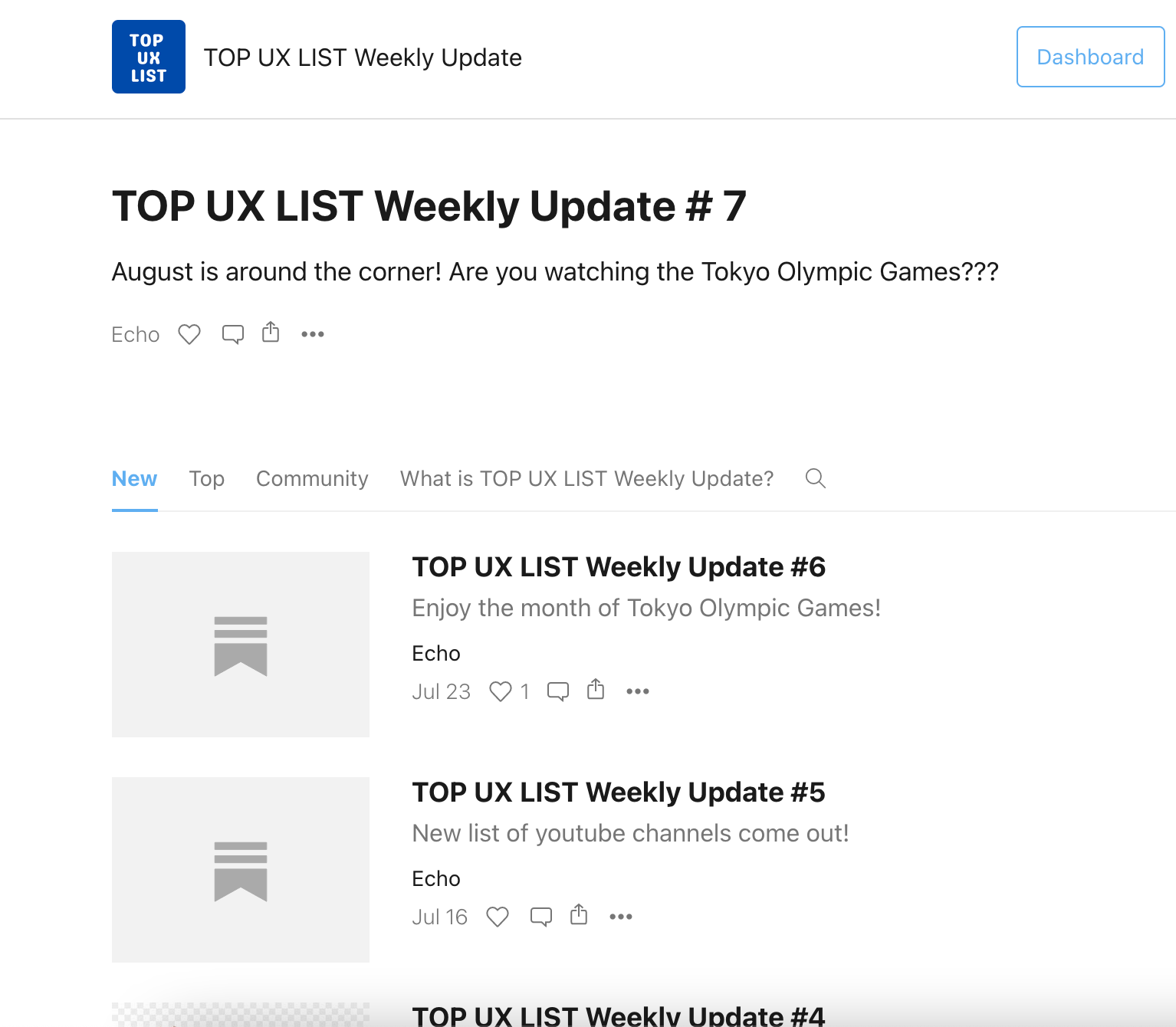 TOP UX LIST Weekly Update gallery image
