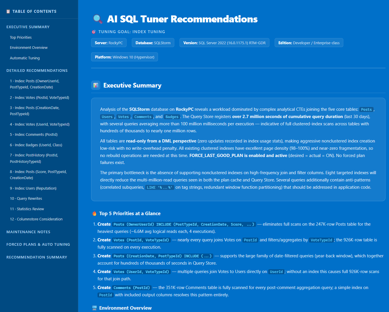 AI SQL Tuner Studio gallery image