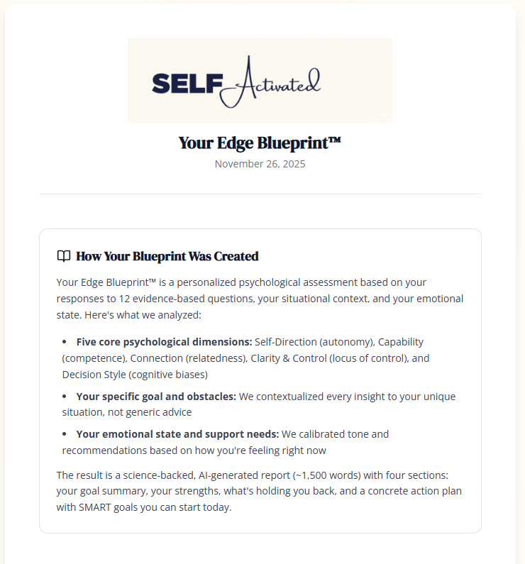 Self-Activated - Screenshot 4 showing product features and functionality