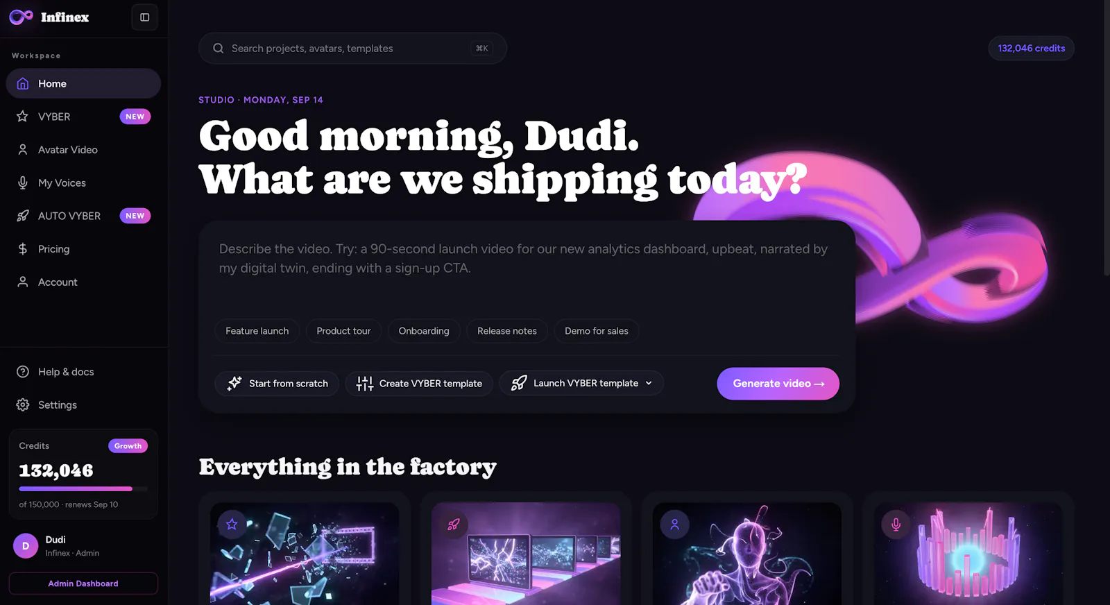 www.infinexai.io screenshot 2