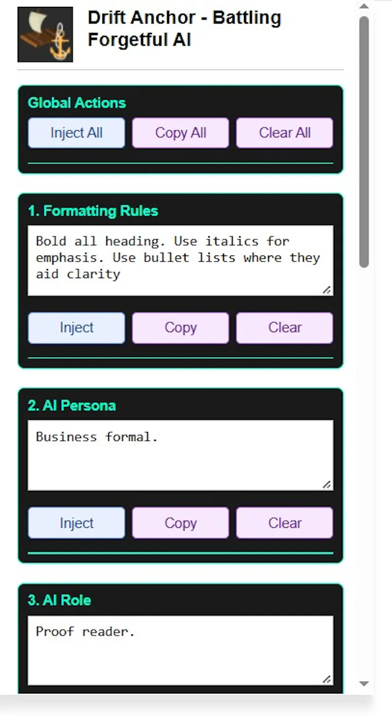 Drift Anchor – Prompt Edge Ext screenshot 1