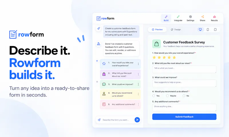 Rowform screenshot 2