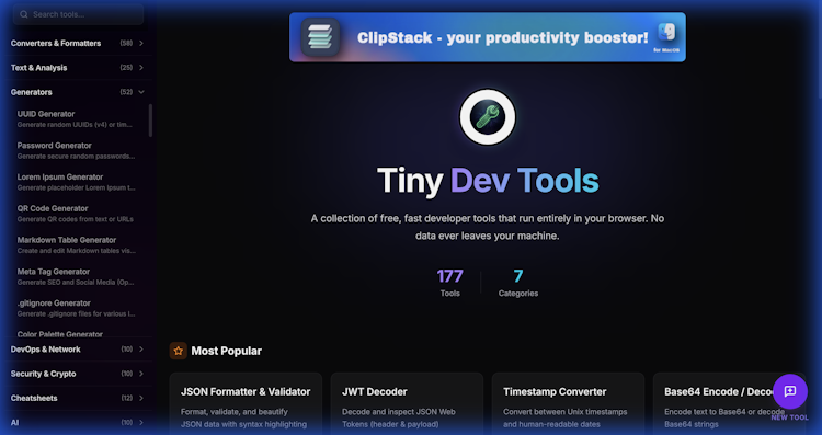 Tiny Dev Tools
