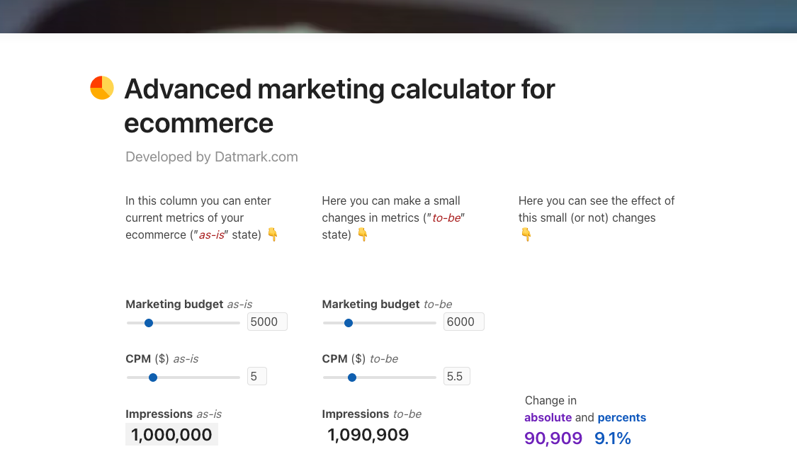 Marketing calculator for ecommerce gallery image