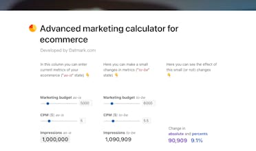 Marketing calculator for ecommerce gallery image