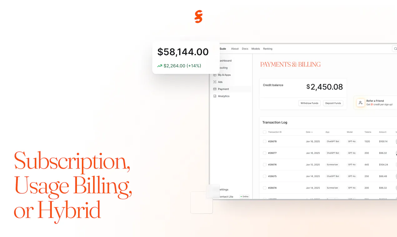 Sudo AI: One API for any LLM— routing, context, and monetization ...