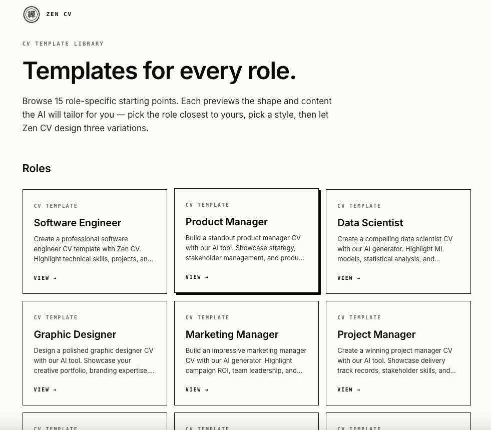 Zen CV gallery image