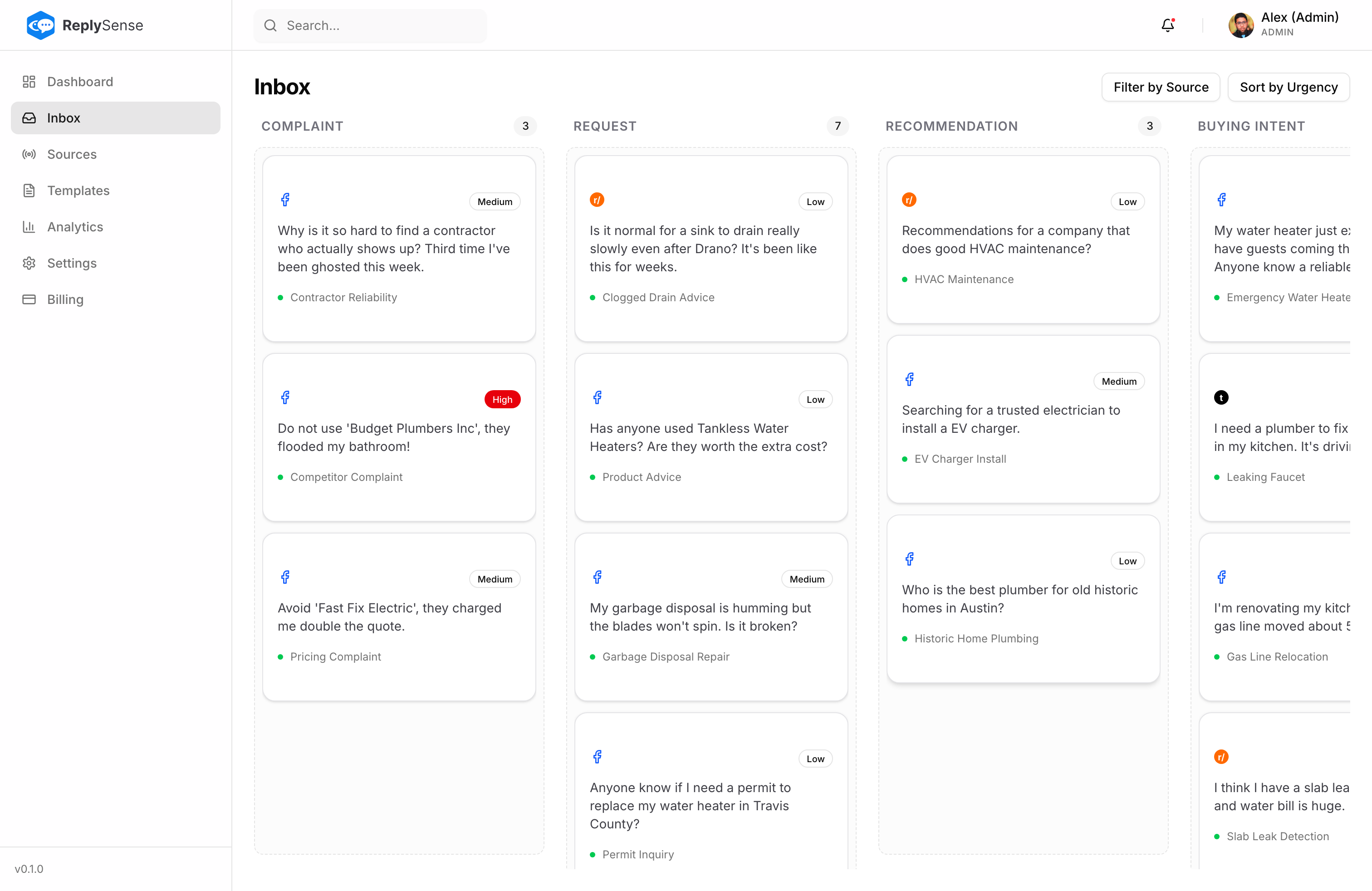 ReplySense - Main product screenshot demonstrating key features and user interface