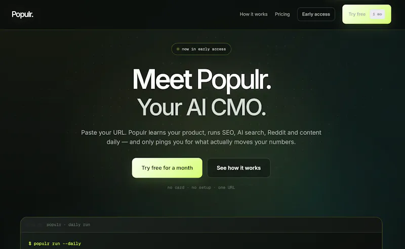 Populr — your CMO screenshot 2