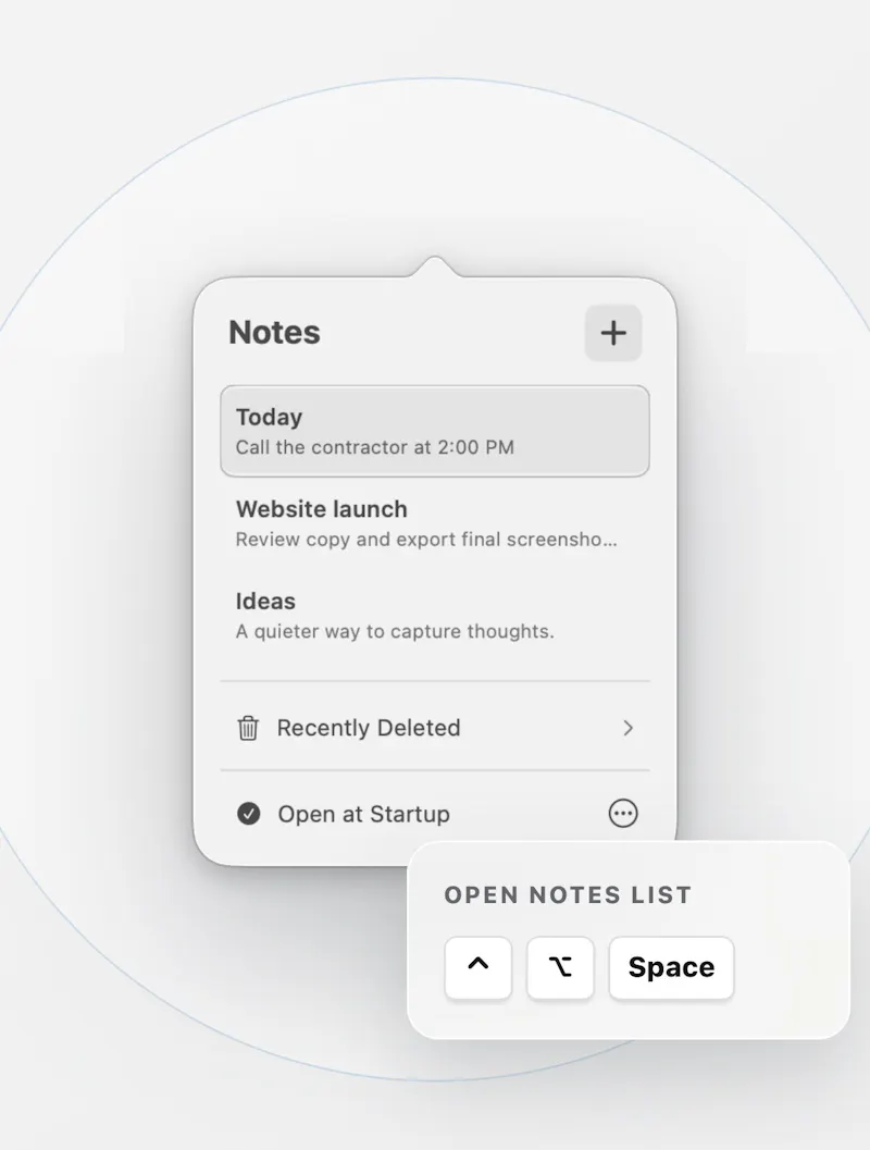 MenuBar Notes screenshot 2
