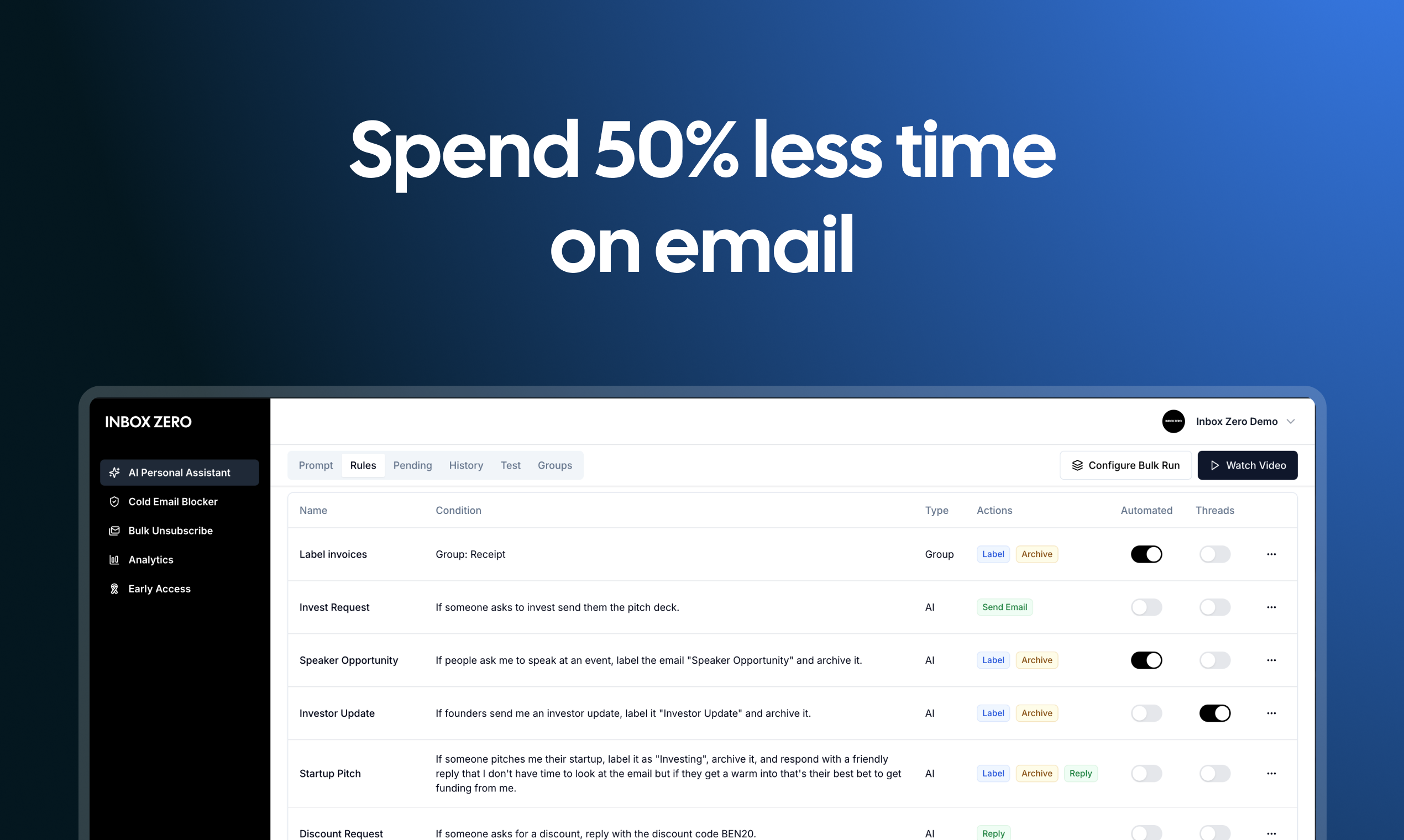 startuptile Inbox Zero-Your AI personal assistant for email. Open source