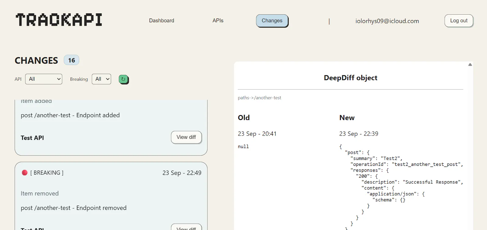 TrackAPI screenshot 3