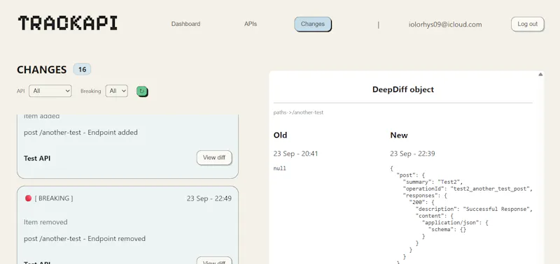 TrackAPI screenshot 3