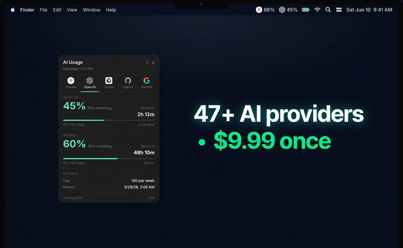 AIUsageBar screenshot 2