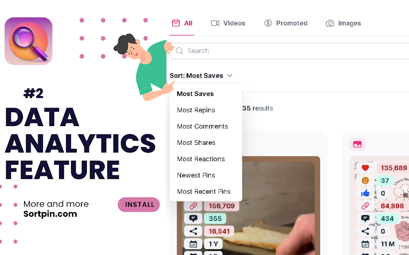 Pinterest sắp xếp phần mở rộng media 2