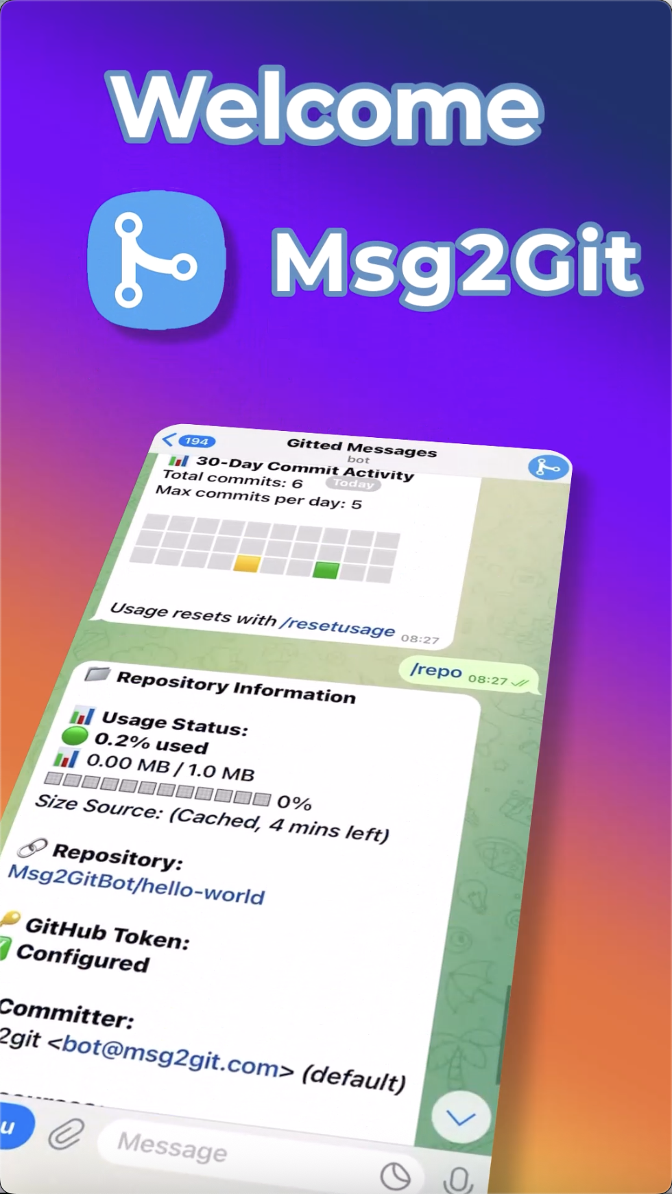 Msg2Git - Git-Powered Alternative to Telegram Saved Messages media 2