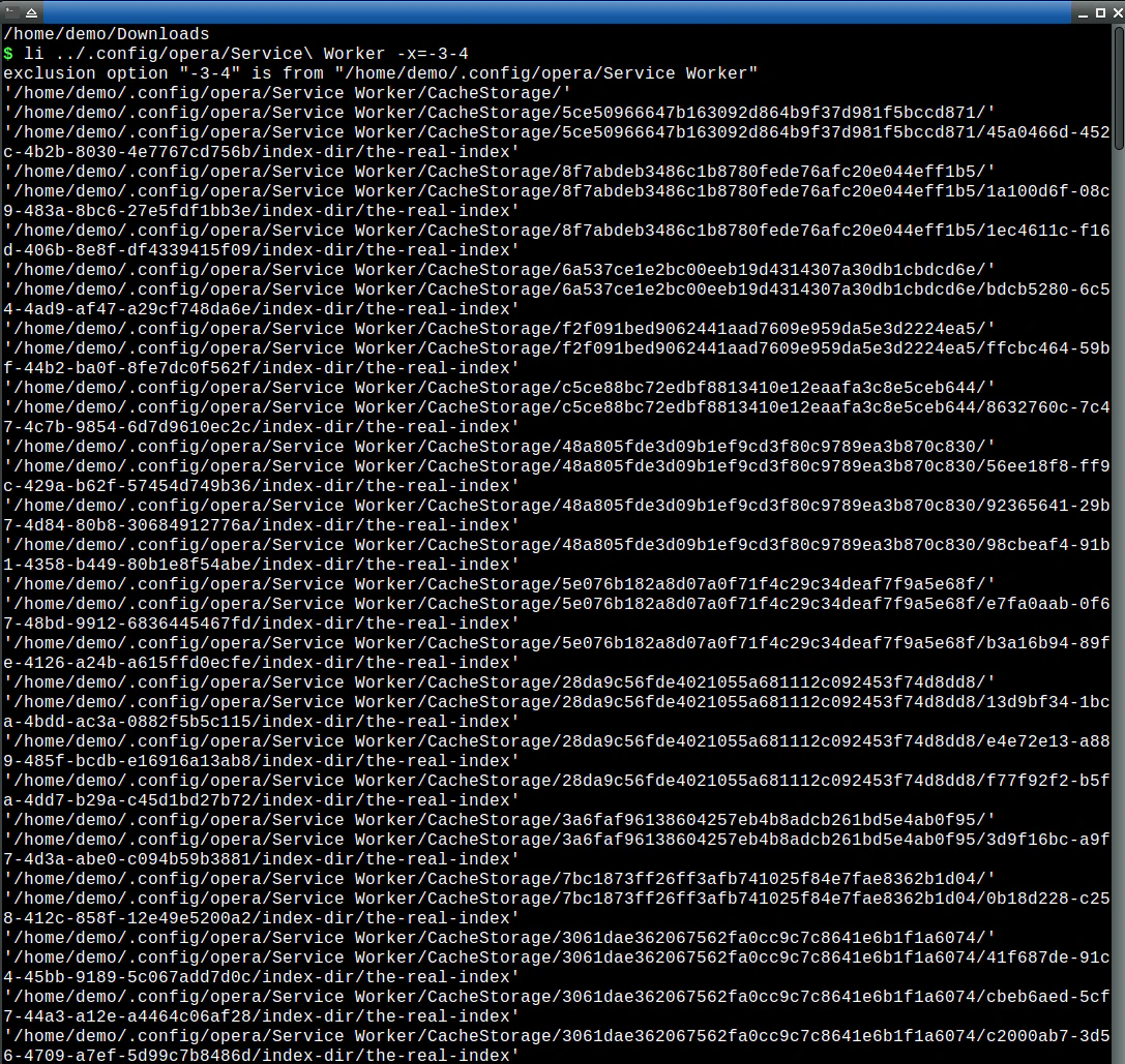 Search, filter filesystem on Linux