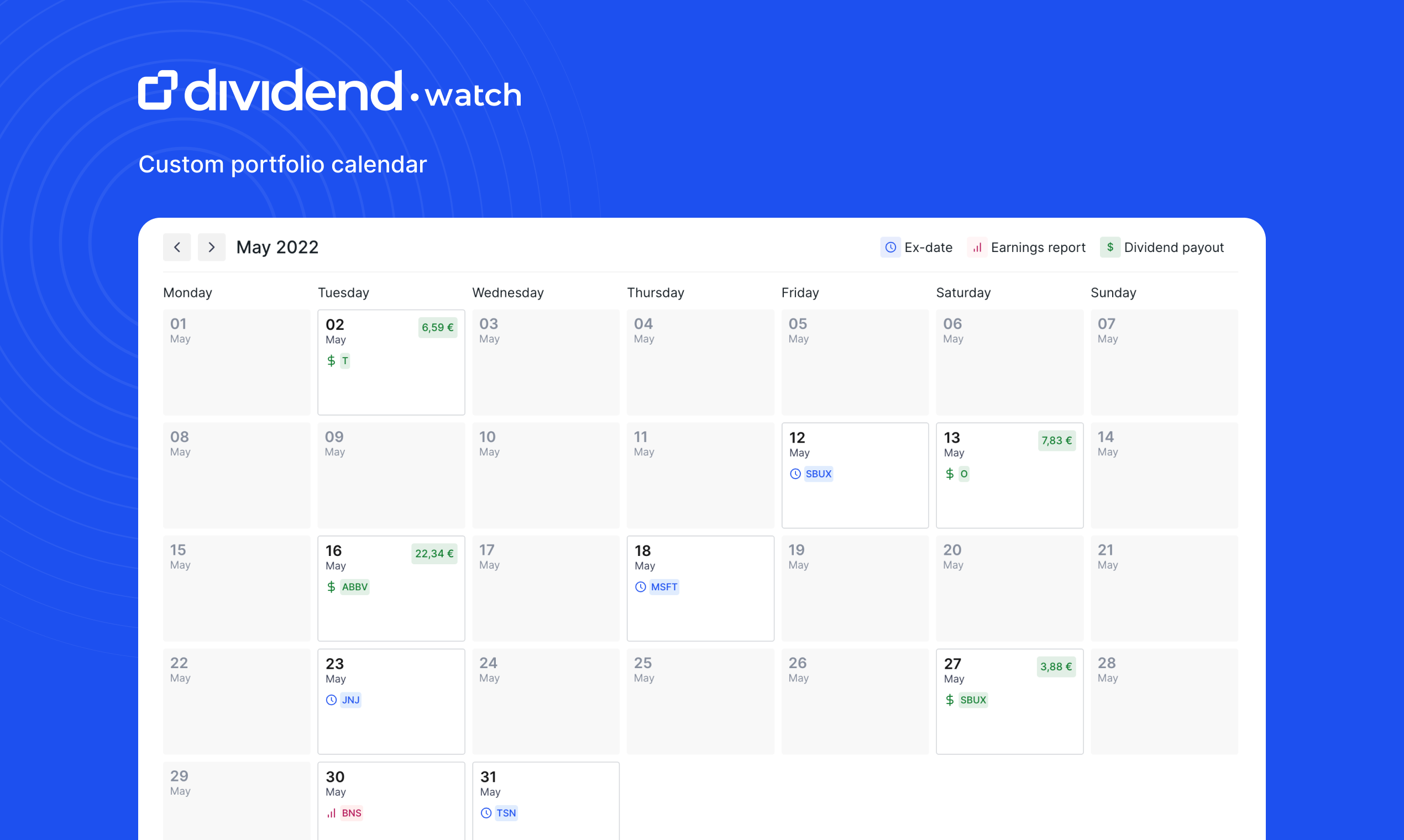 Dividend.watch portfolio tracker gallery image
