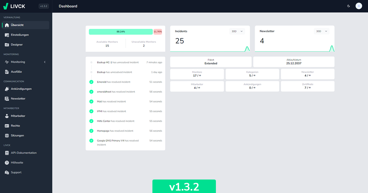 LIVCK Statuspage Monitoring media 3
