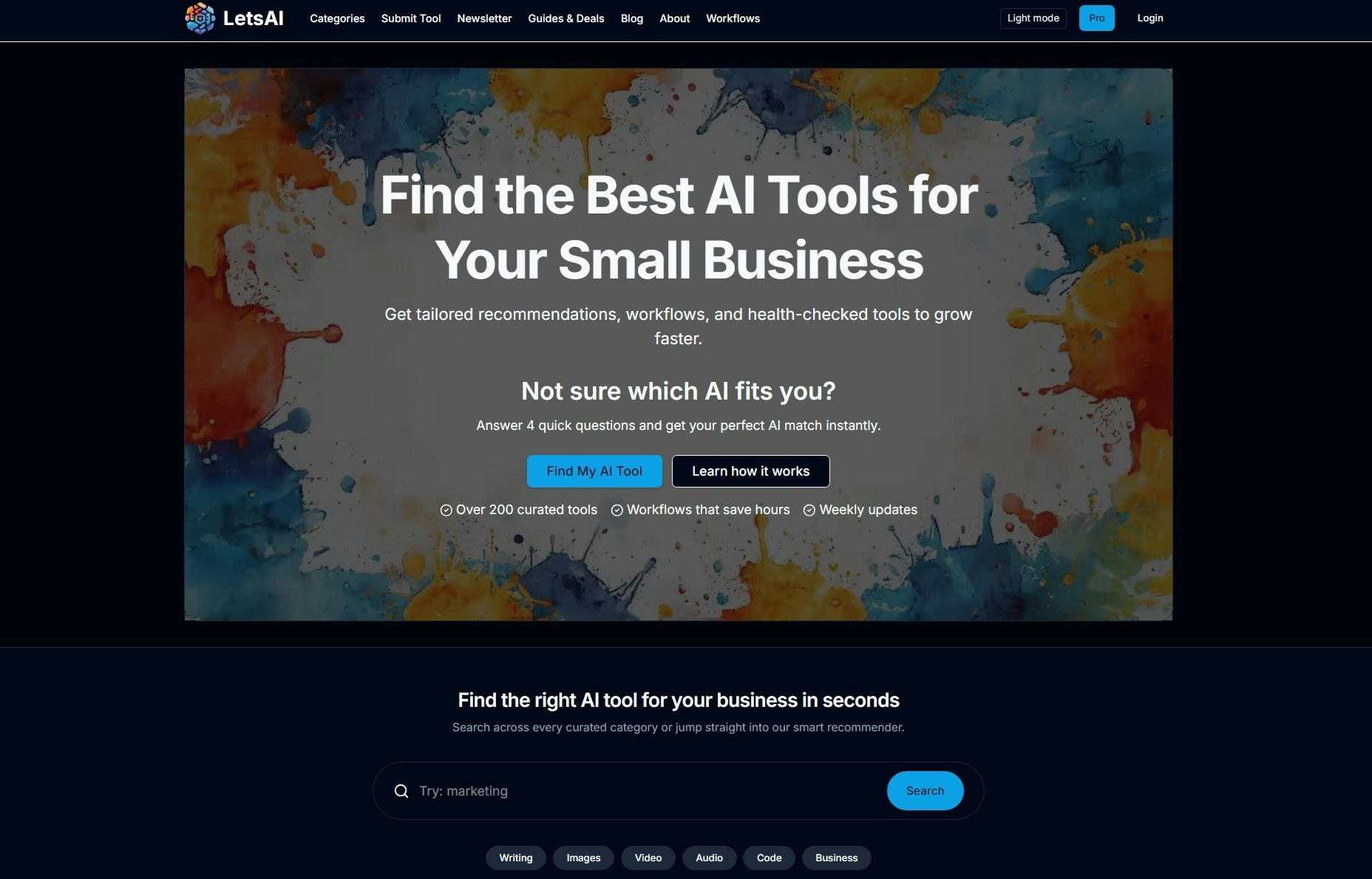 LetsAI – Smarter AI Tool Discovery - Screenshot 2 showing product features and functionality
