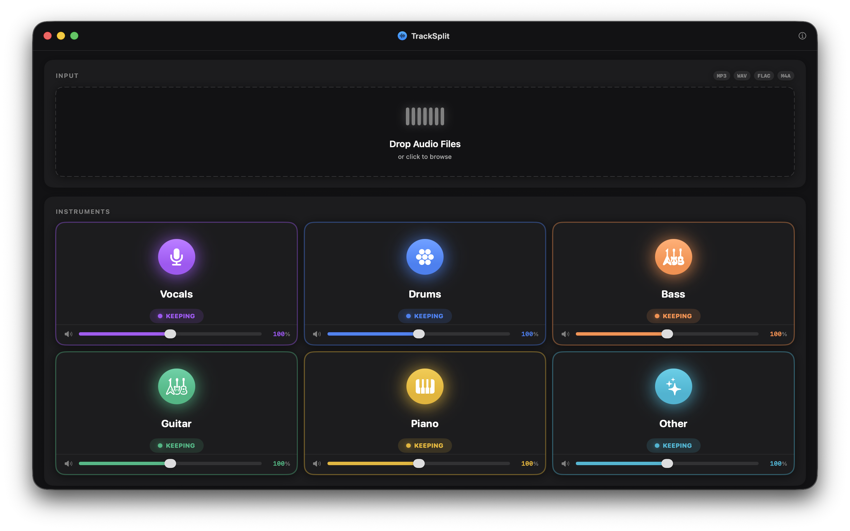 TrackSplit - Main product screenshot demonstrating key features and user interface