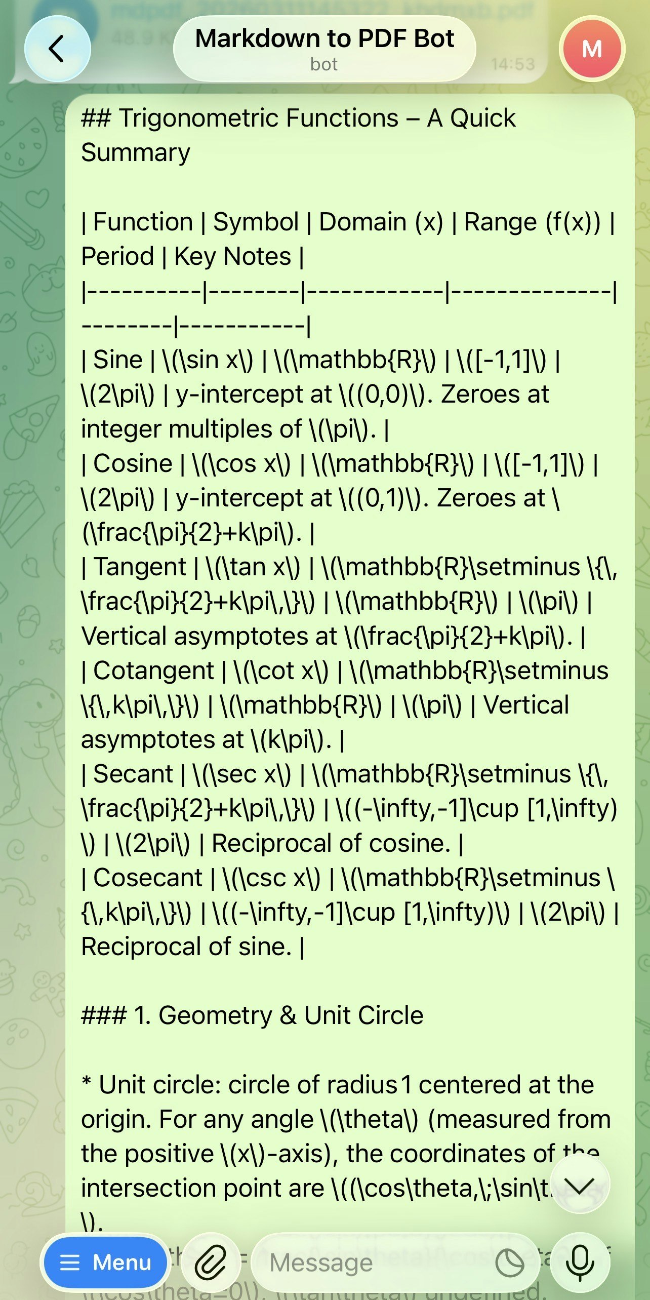 Markdown to PDF Bot gallery image