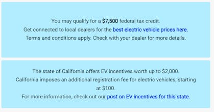 Electric Vehicle Tax Credit Calculator gallery image