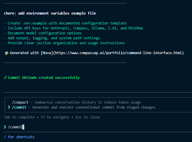 Nova CLI - Main product screenshot demonstrating key features and user interface