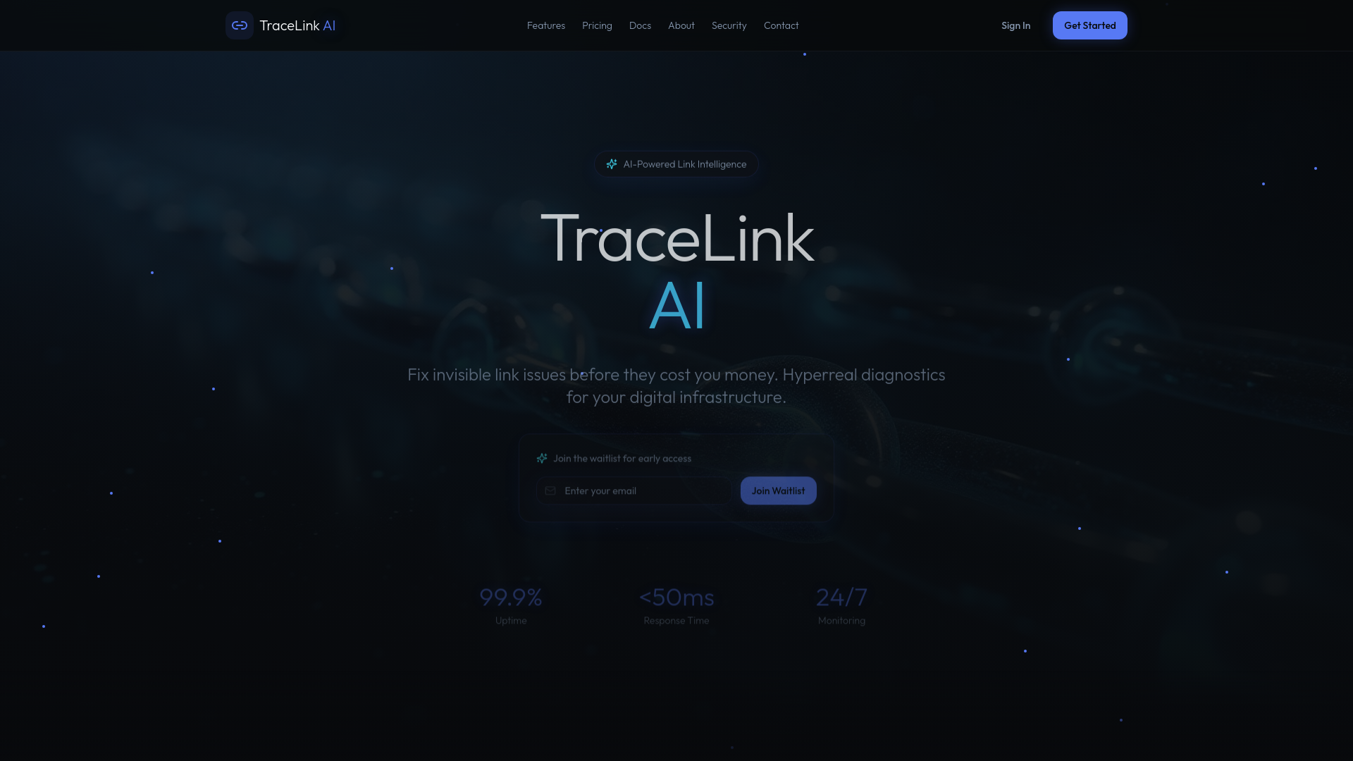TraceLink AI - Main product screenshot demonstrating key features and user interface
