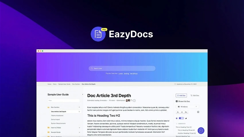 Eazydocs - Meest krachtige kennisbasisbouwer WordPress -plug -in media 2