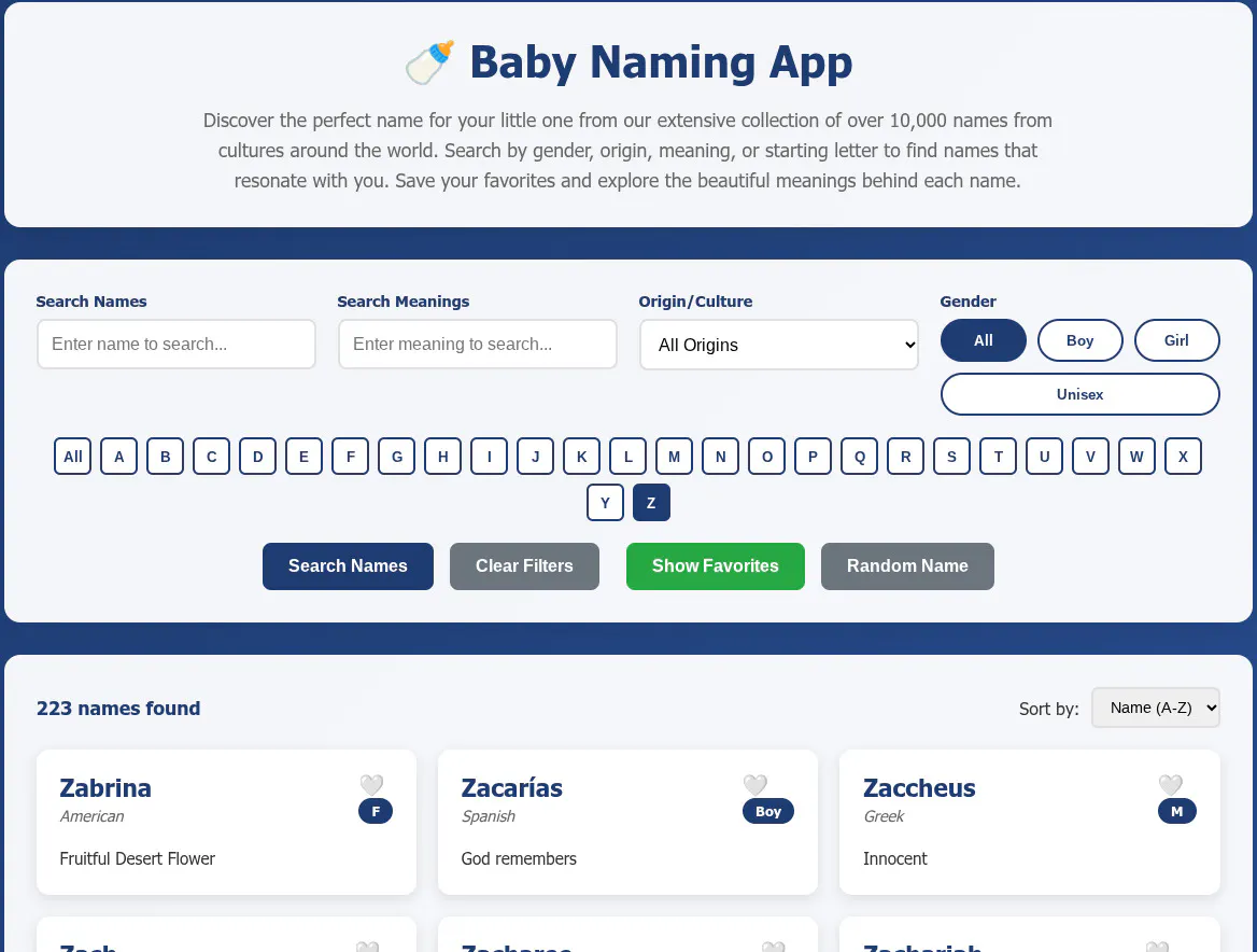 Baby Names Generator & Search Tool gallery image