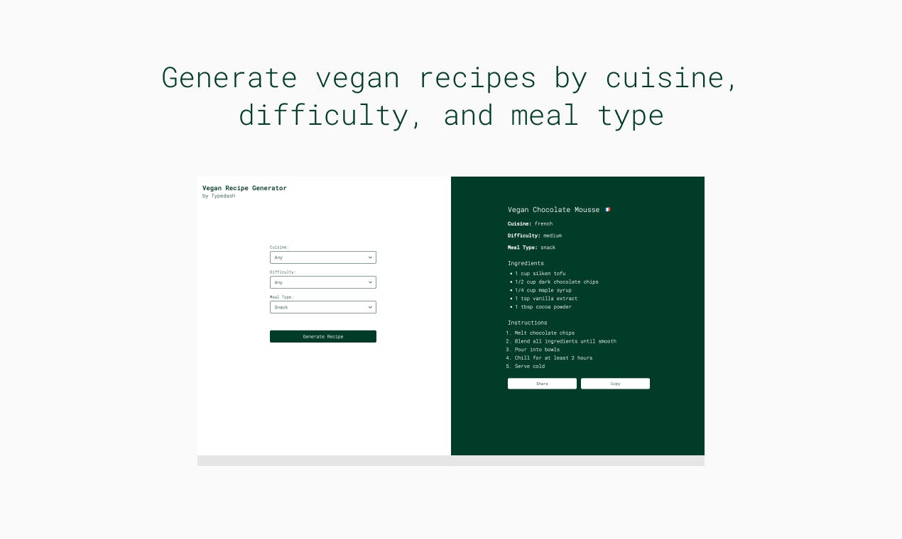 Vegan Recipe Generator media 1