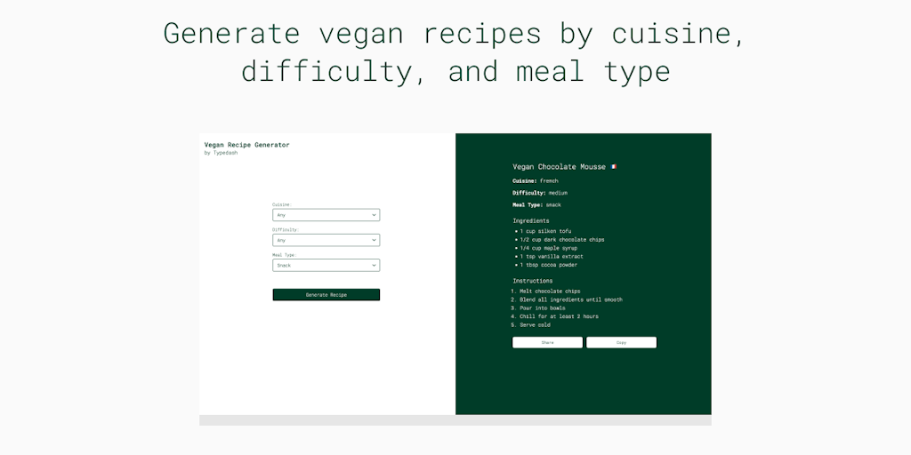 Vegan Recipe Generator