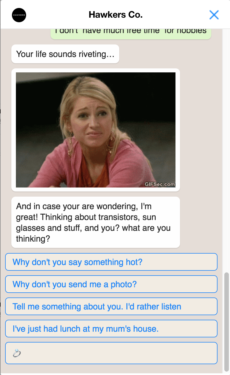 Valentine's Day Marketing Bot for Hawkers co. gallery image