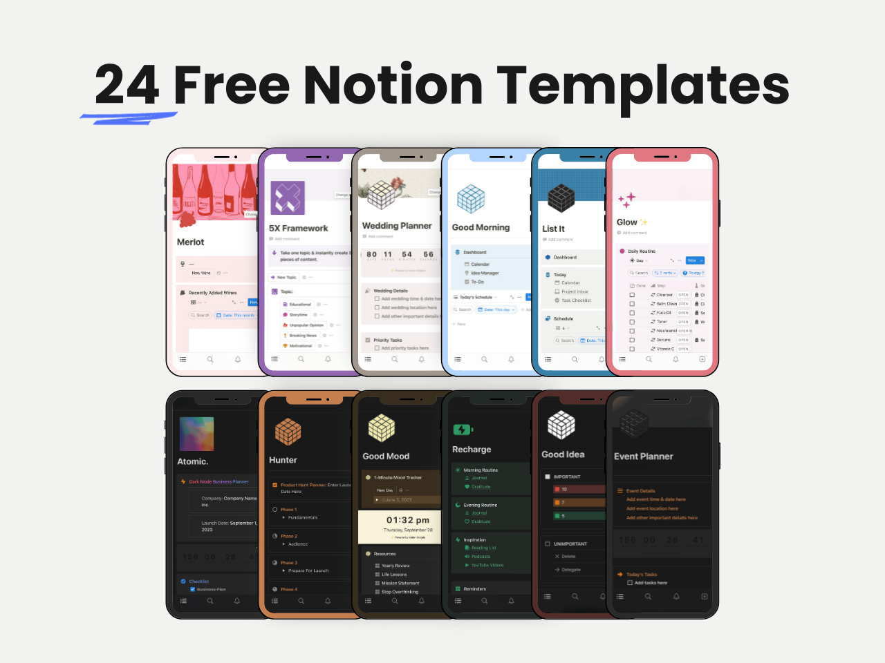 Mega Bundle: 24 plantillas de noción gratis - Descubra 24 de las mejores plantillas de noción gratuita para 2024. media 1