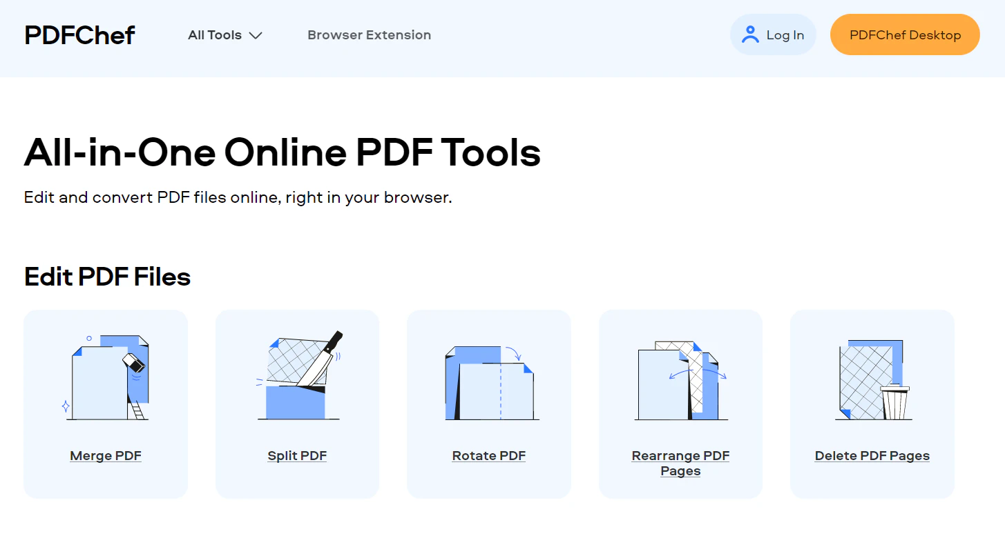 Pdfchef By Movavi Edit And Convert Pdf Files Online Right In Your Browser Product Hunt
