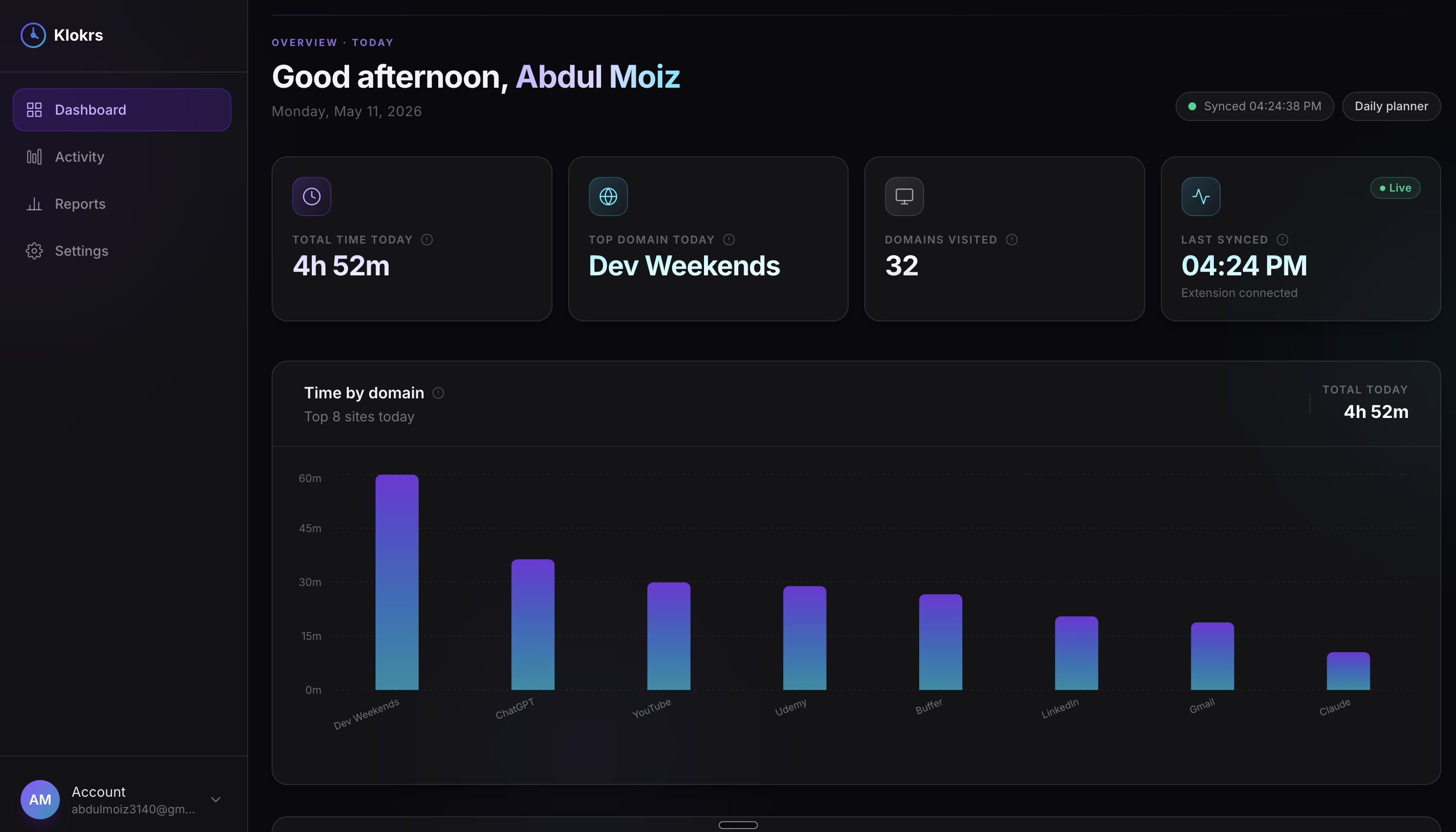 Klokrs — Tab Time Tracker for Engineers gallery image