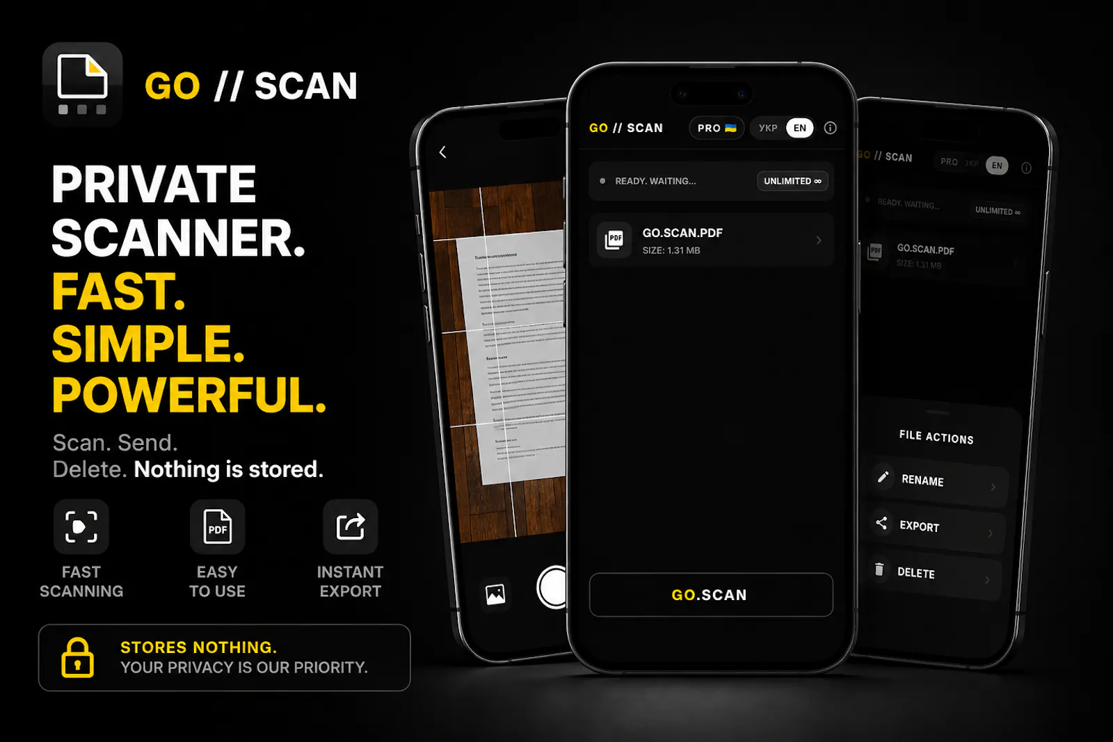 GO // SCAN — Instant PDF Scanner screenshot 1