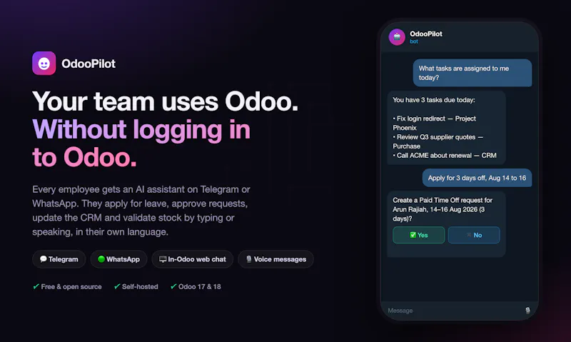 OdooPilot screenshot 1