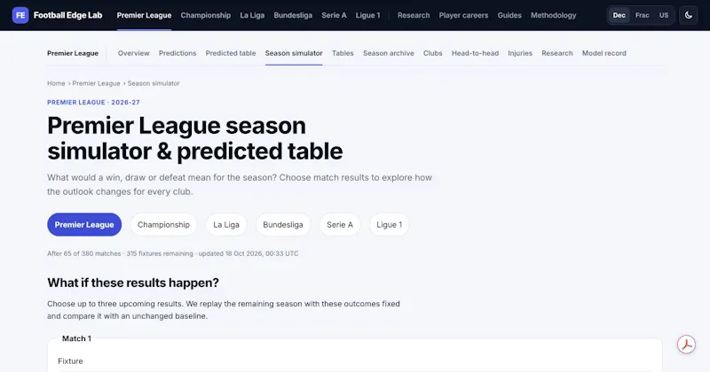 Football Edge Lab screenshot 1
